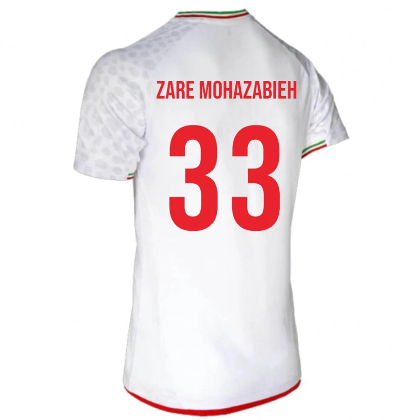 Danxen Bambino Maglia Iran Mehdi Zare Mohazabieh #33 Bianco Kit Gara Home 24-26 Maglietta