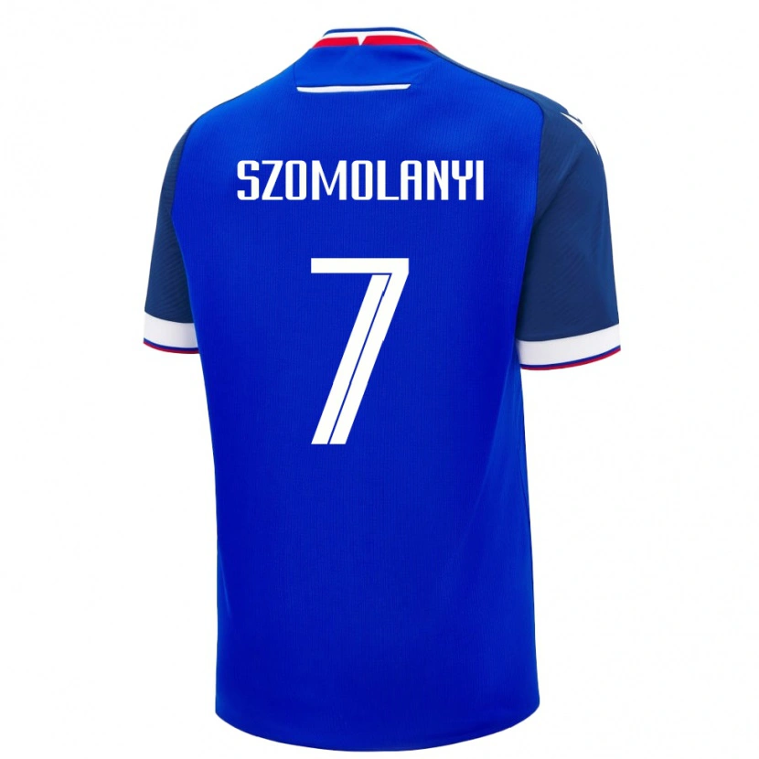 Danxen Bambino Maglia Slovacchia Lucas Szomolanyi #7 Blu Kit Gara Home 24-26 Maglietta