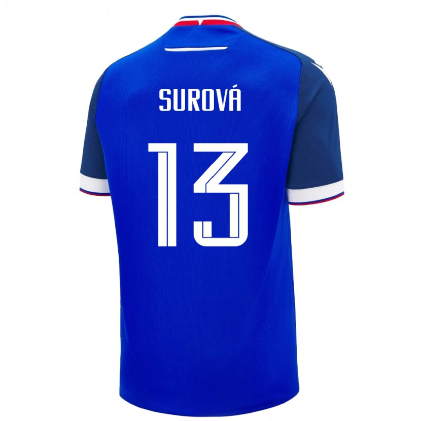 Danxen Bambino Maglia Slovacchia Aneta Surová #13 Blu Kit Gara Home 24-26 Maglietta