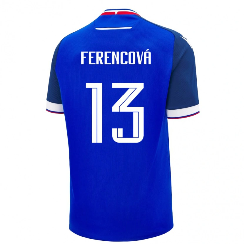 Danxen Bambino Maglia Slovacchia Michaela Ferencová #13 Blu Kit Gara Home 24-26 Maglietta
