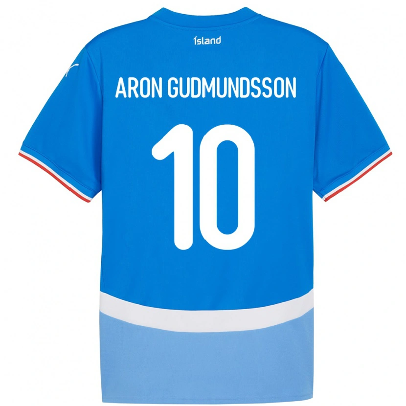 Danxen Bambino Maglia Islanda Eggert Aron Gudmundsson #10 Blu Kit Gara Home 24-26 Maglietta