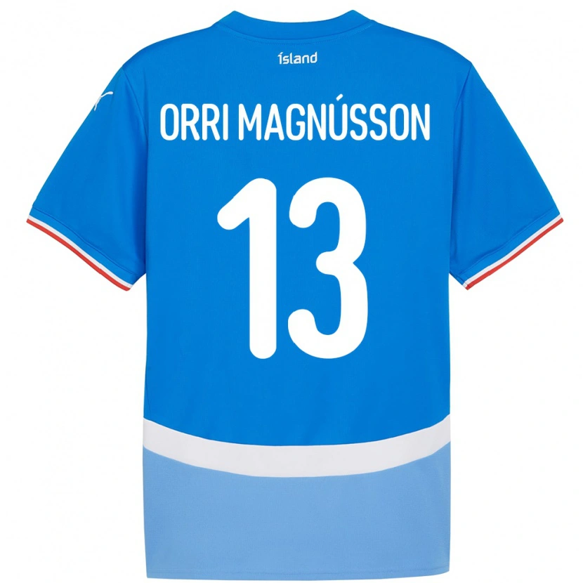 Danxen Bambino Maglia Islanda Ásgeir Orri Magnússon #13 Blu Kit Gara Home 24-26 Maglietta