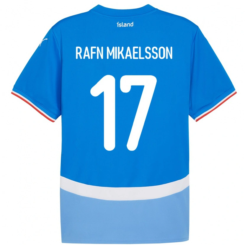 Danxen Bambino Maglia Islanda Hilmir Rafn Mikaelsson #17 Blu Kit Gara Home 24-26 Maglietta