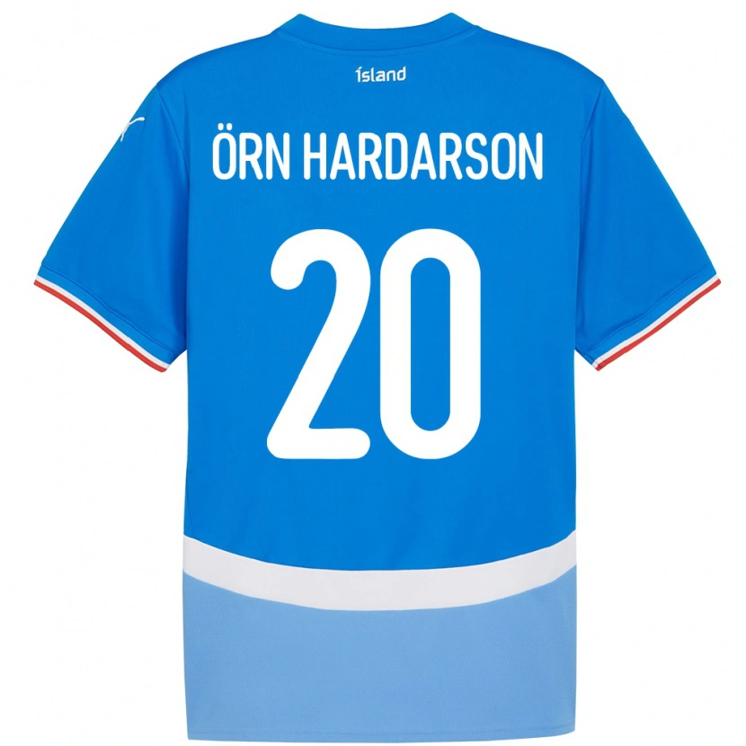 Danxen Bambino Maglia Islanda Sesar Örn Hardarson #20 Blu Kit Gara Home 24-26 Maglietta