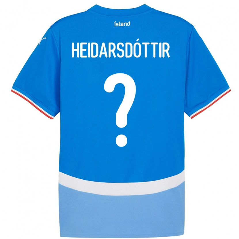 Danxen Bambino Maglia Islanda Sædís Rún Heiðarsdóttir #0 Blu Kit Gara Home 24-26 Maglietta