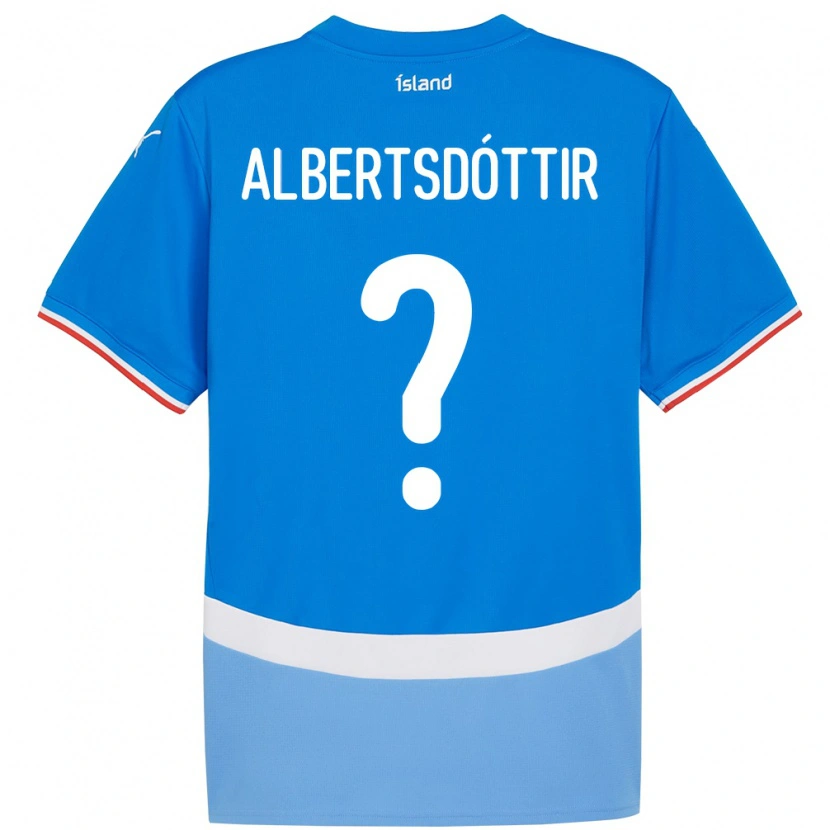 Danxen Bambino Maglia Islanda Agla María Albertsdóttir #0 Blu Kit Gara Home 24-26 Maglietta