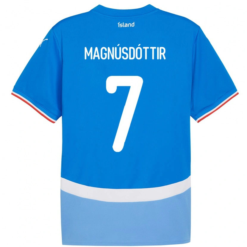 Danxen Bambino Maglia Islanda Selma Sól Magnúsdóttir #7 Blu Kit Gara Home 24-26 Maglietta