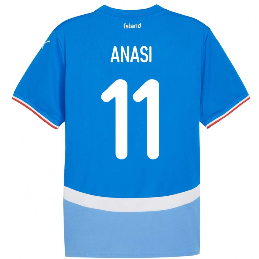 Danxen Bambino Maglia Islanda Natasha Anasi #11 Blu Kit Gara Home 24-26 Maglietta