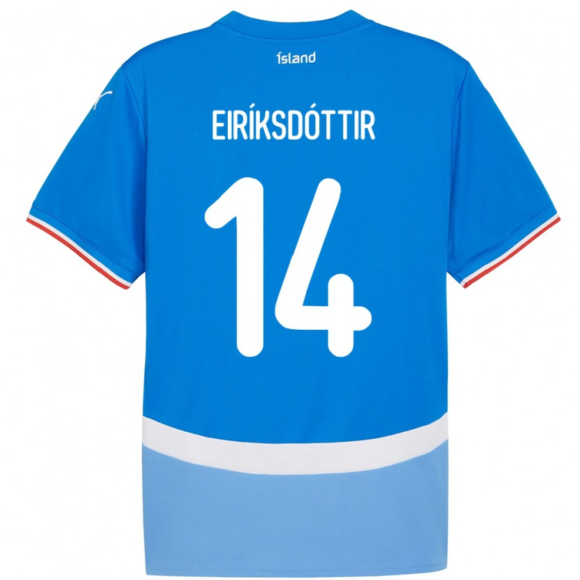 Danxen Bambino Maglia Islanda Hlín Eiríksdóttir #14 Blu Kit Gara Home 24-26 Maglietta