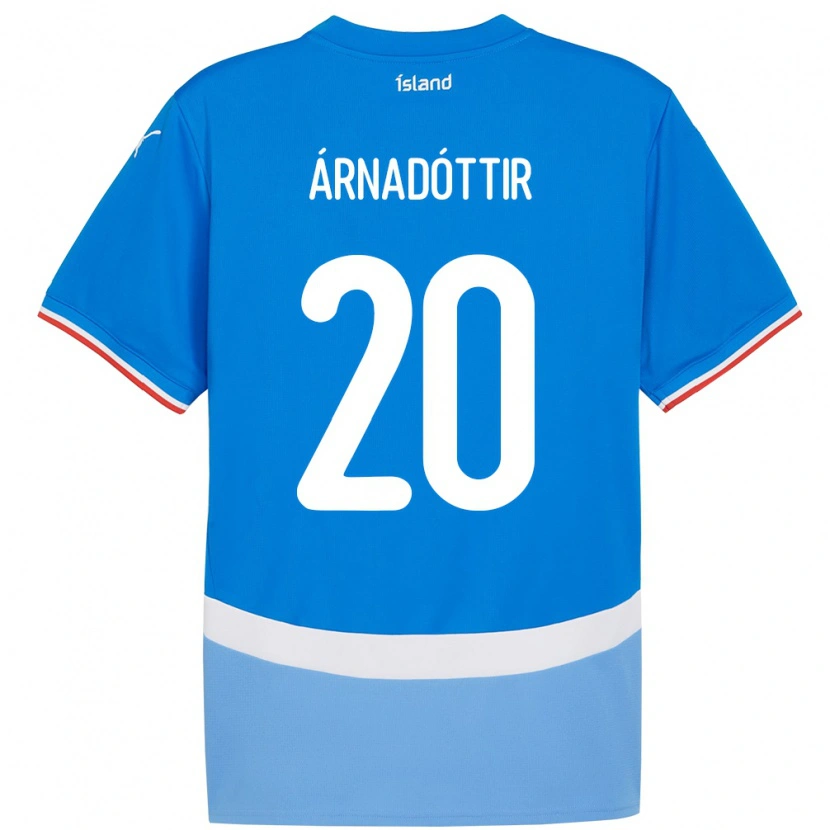 Danxen Bambino Maglia Islanda Guðný Árnadóttir #20 Blu Kit Gara Home 24-26 Maglietta