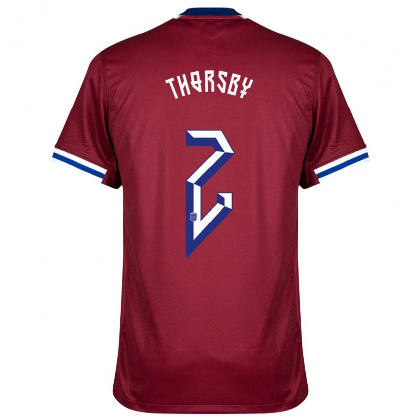 Danxen Bambino Maglia Norvegia Morten Thorsby #2 Rosso Blu Bianco Kit Gara Home 24-26 Maglietta