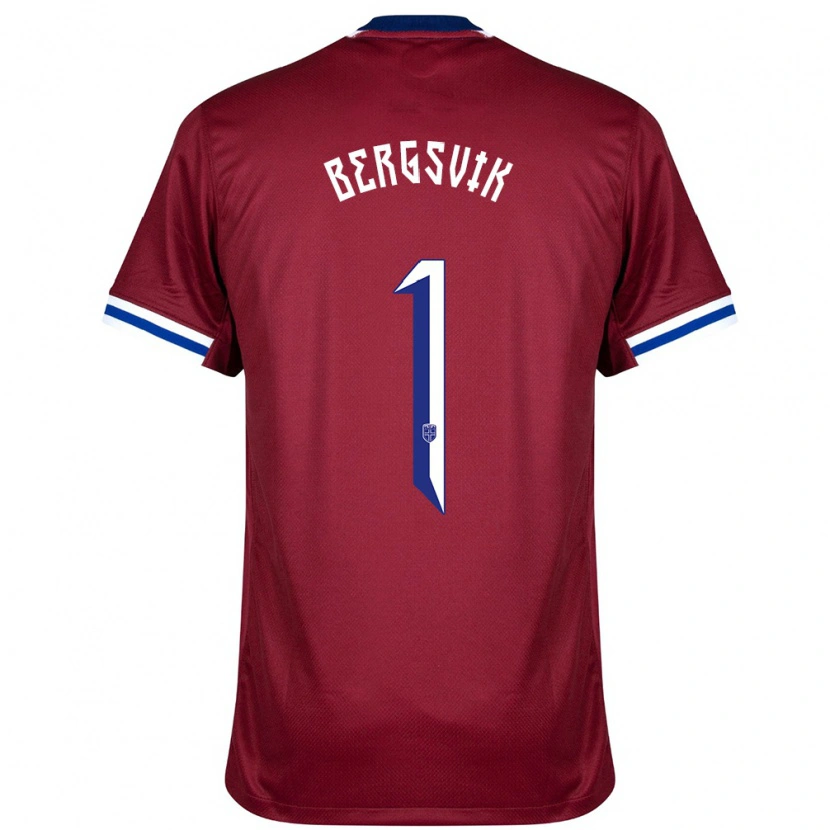 Danxen Bambino Maglia Norvegia Aksel Bergsvik #1 Rosso Blu Bianco Kit Gara Home 24-26 Maglietta
