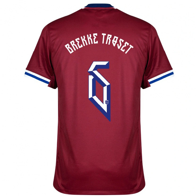 Danxen Bambino Maglia Norvegia Henry Brekke Troset #6 Rosso Blu Bianco Kit Gara Home 24-26 Maglietta