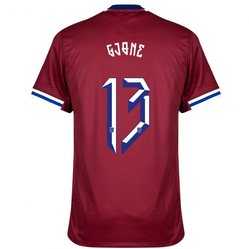 Danxen Bambino Maglia Norvegia Martin Gjone #13 Rosso Blu Bianco Kit Gara Home 24-26 Maglietta