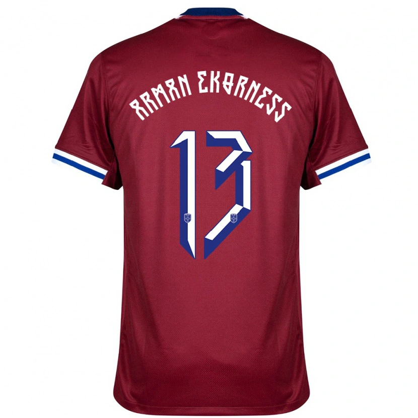 Danxen Bambino Maglia Norvegia Karsten Arman Ekorness #13 Rosso Blu Bianco Kit Gara Home 24-26 Maglietta