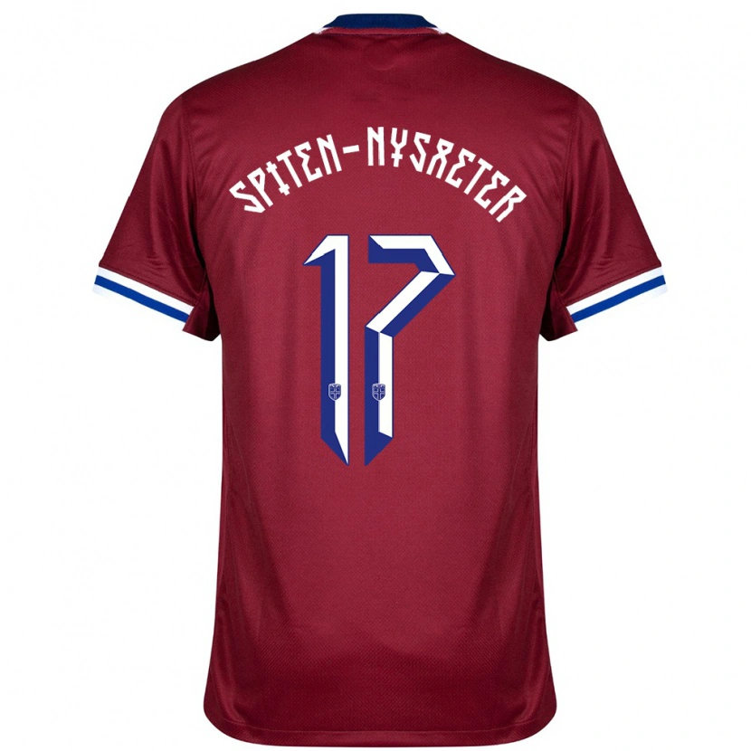 Danxen Bambino Maglia Norvegia Oskar Spiten-Nysæter #17 Rosso Blu Bianco Kit Gara Home 24-26 Maglietta