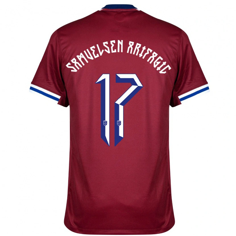 Danxen Bambino Maglia Norvegia Elias Samuelsen Arifagic #17 Rosso Blu Bianco Kit Gara Home 24-26 Maglietta