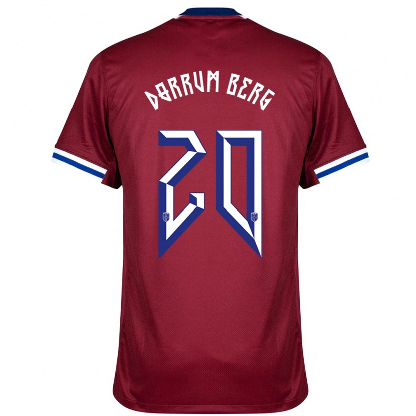 Danxen Bambino Maglia Norvegia Fredrik Dørrum Berg #20 Rosso Blu Bianco Kit Gara Home 24-26 Maglietta