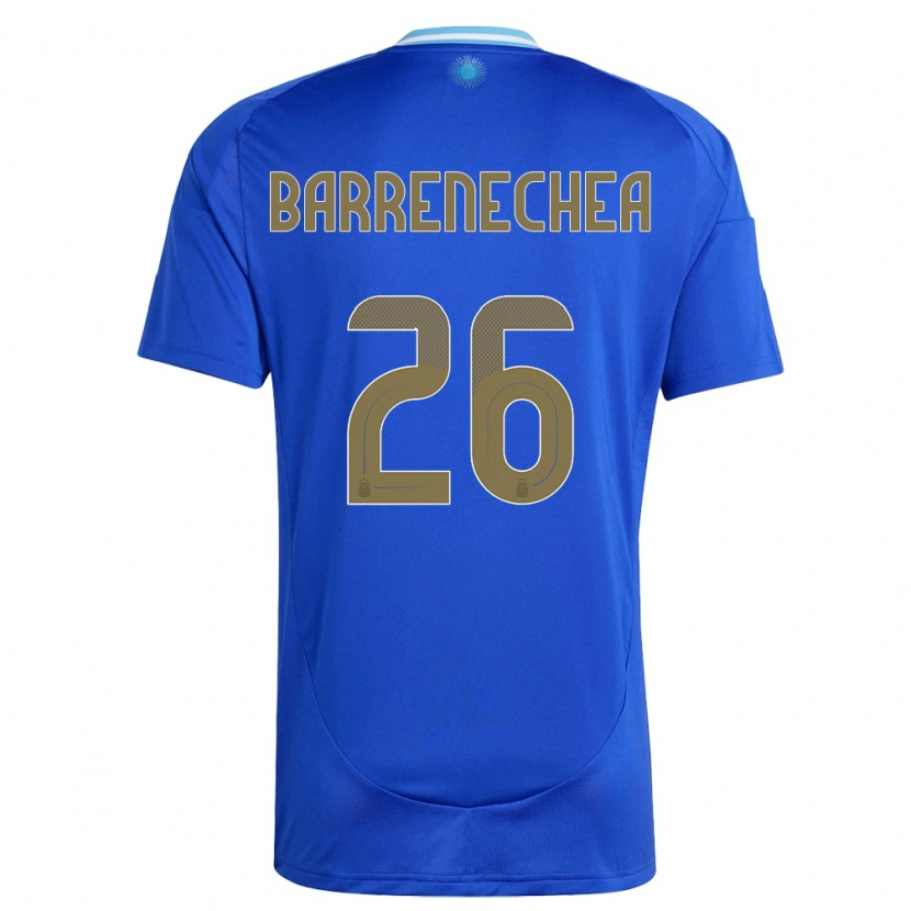 Danxen Bambino Maglia Argentina Enzo Barrenechea #26 Blu Kit Gara Away 24-26 Maglietta