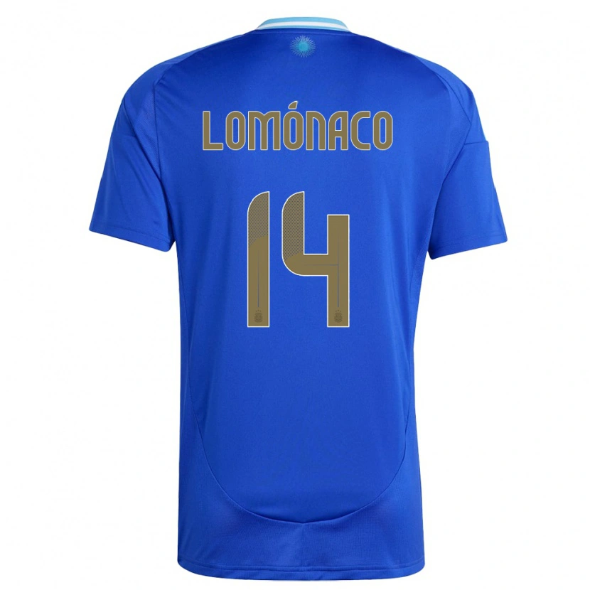 Danxen Bambino Maglia Argentina Kevin Lomónaco #14 Blu Kit Gara Away 24-26 Maglietta