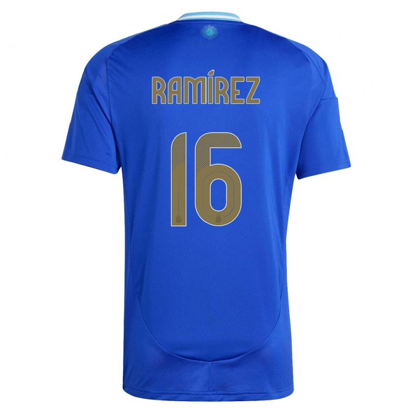 Danxen Bambino Maglia Argentina Tobías Ramírez #16 Blu Kit Gara Away 24-26 Maglietta