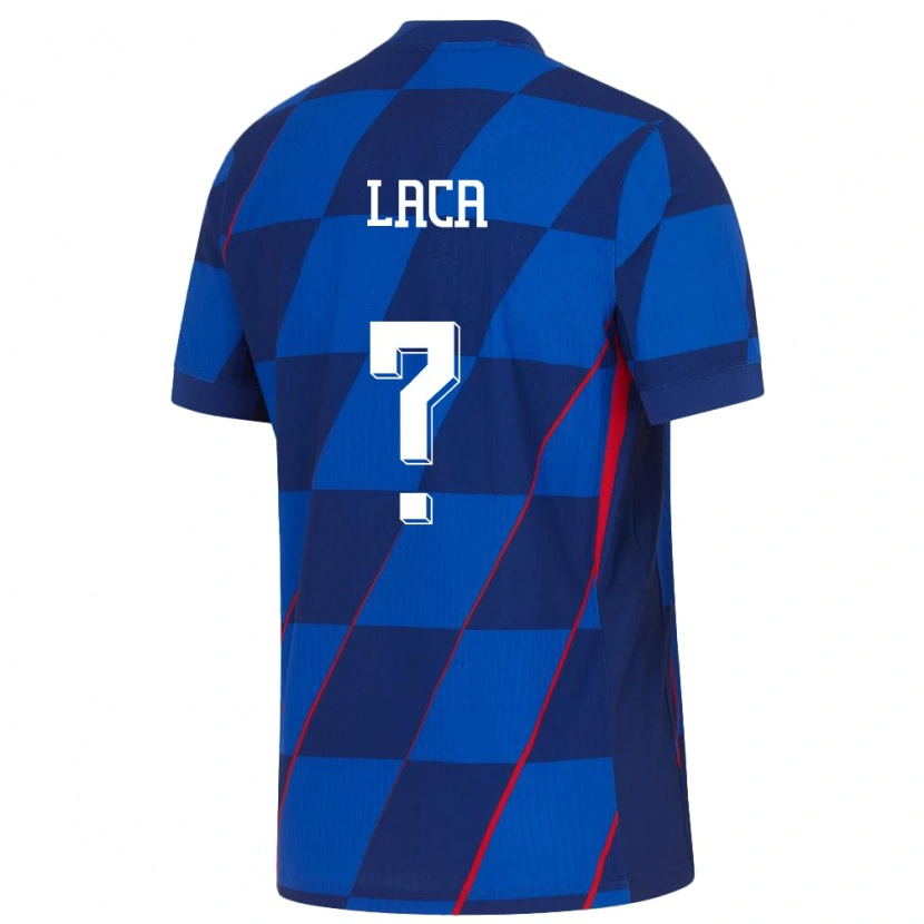 Danxen Bambino Maglia Croazia Ivan Laca #0 Blu Kit Gara Away 24-26 Maglietta