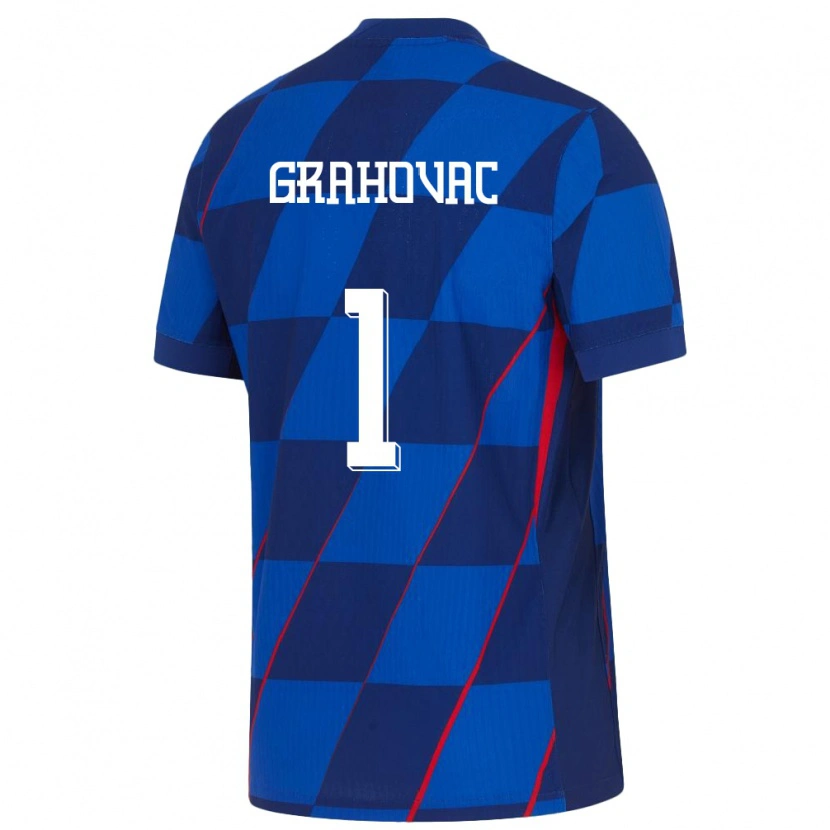 Danxen Bambino Maglia Croazia Matej Grahovac #1 Blu Kit Gara Away 24-26 Maglietta