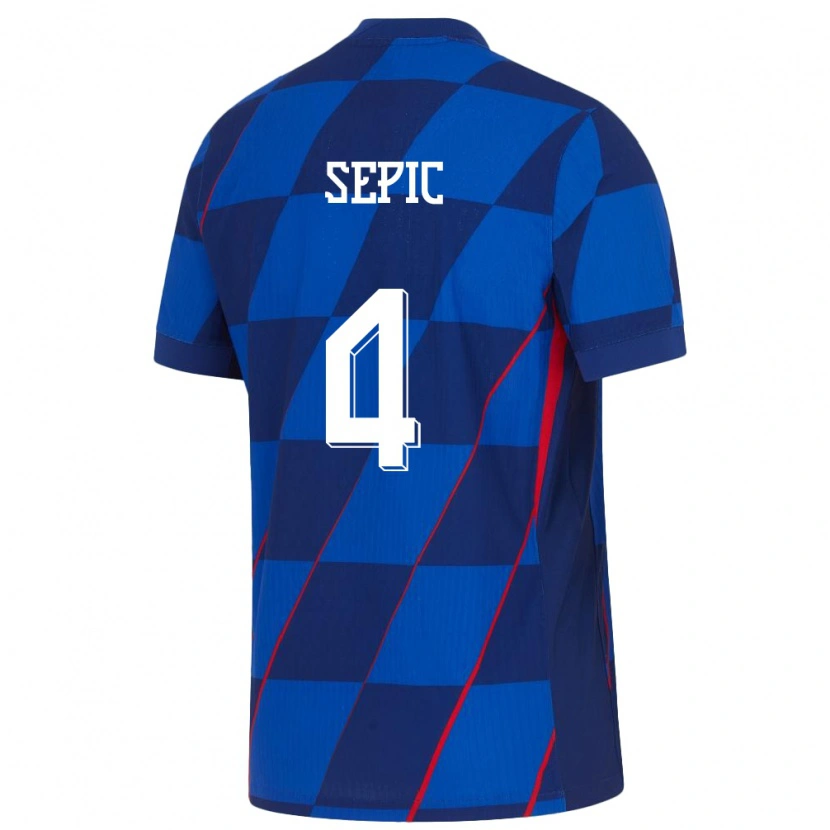 Danxen Bambino Maglia Croazia Niko Sepic #4 Blu Kit Gara Away 24-26 Maglietta