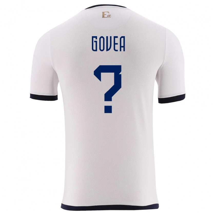 Danxen Bambino Maglia Ecuador Aimar Govea #0 Bianco Kit Gara Away 24-26 Maglietta