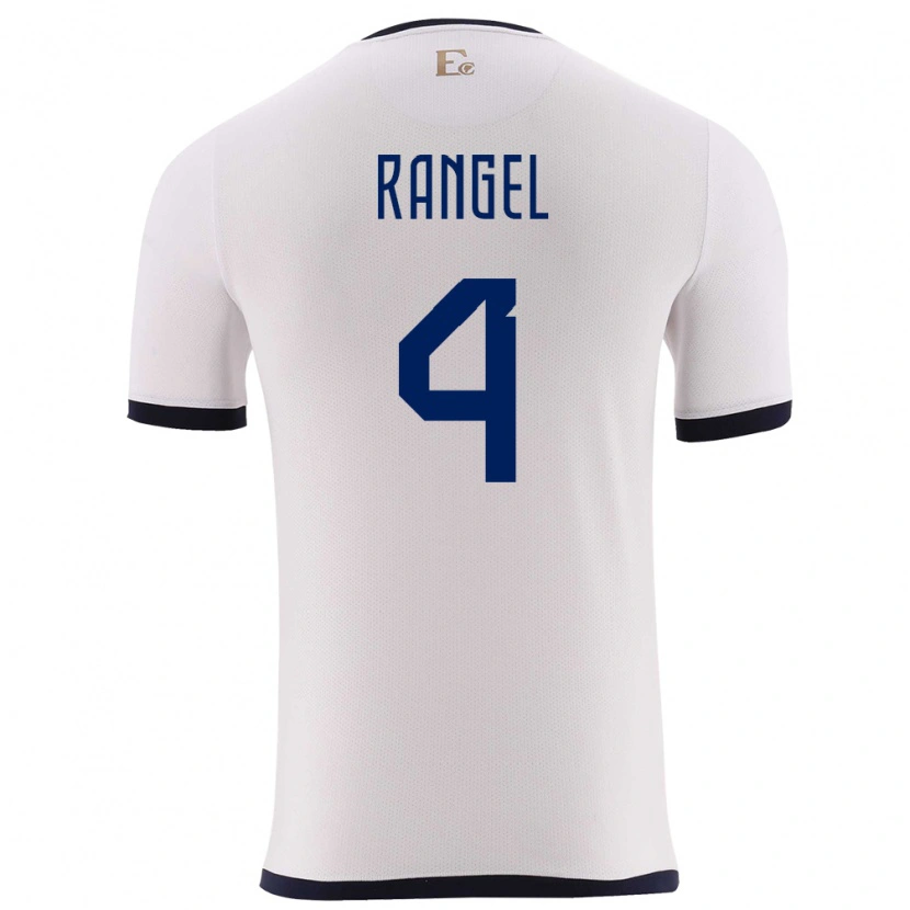 Danxen Bambino Maglia Ecuador Álex Rangel #4 Bianco Kit Gara Away 24-26 Maglietta