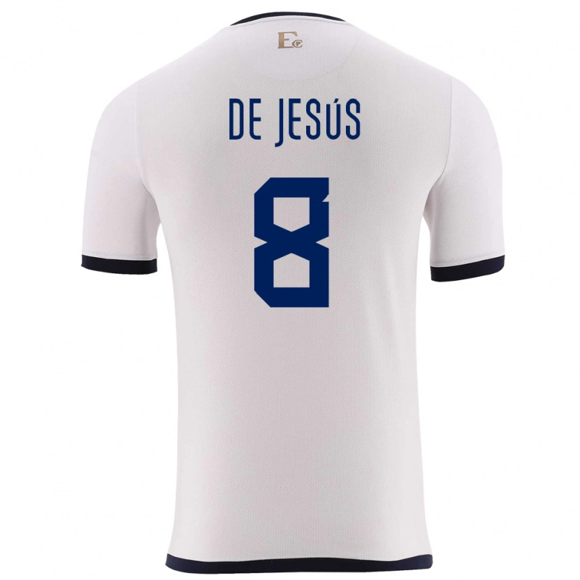 Danxen Bambino Maglia Ecuador Geremy De Jesús #8 Bianco Kit Gara Away 24-26 Maglietta