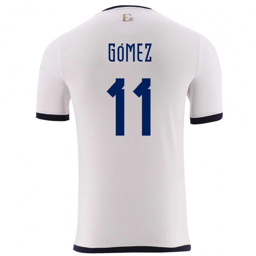 Danxen Bambino Maglia Ecuador Jandry Gómez #11 Bianco Kit Gara Away 24-26 Maglietta
