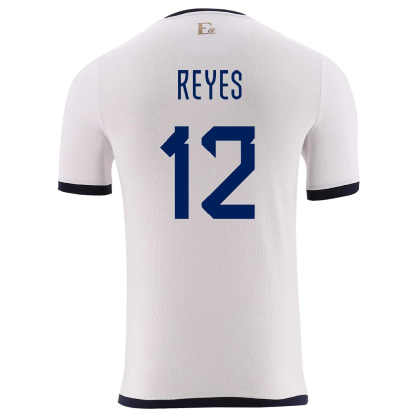 Danxen Bambino Maglia Ecuador Jhafets Reyes #12 Bianco Kit Gara Away 24-26 Maglietta