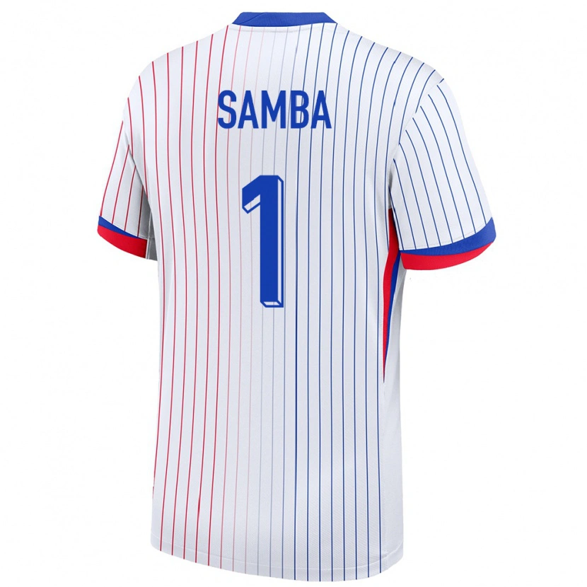 Danxen Bambino Maglia Francia Brice Samba #1 Bianco Kit Gara Away 24-26 Maglietta
