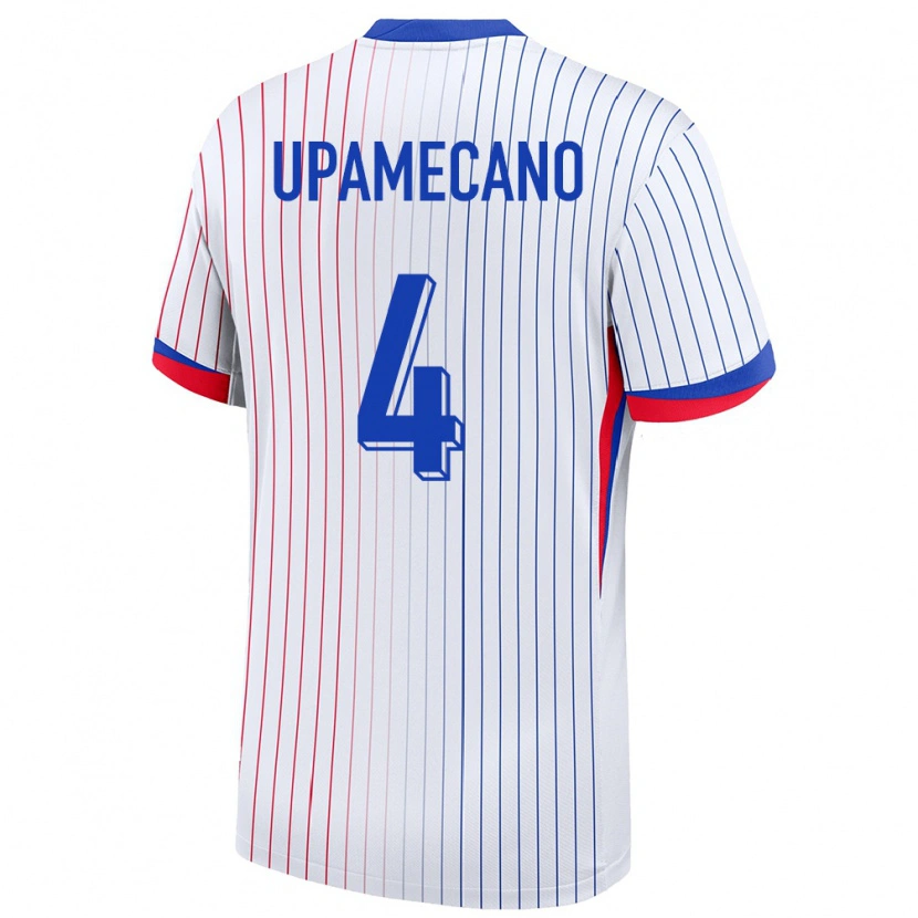 Danxen Bambino Maglia Francia Dayot Upamecano #4 Bianco Kit Gara Away 24-26 Maglietta