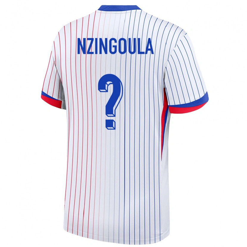 Danxen Bambino Maglia Francia Rabby Nzingoula #0 Bianco Kit Gara Away 24-26 Maglietta
