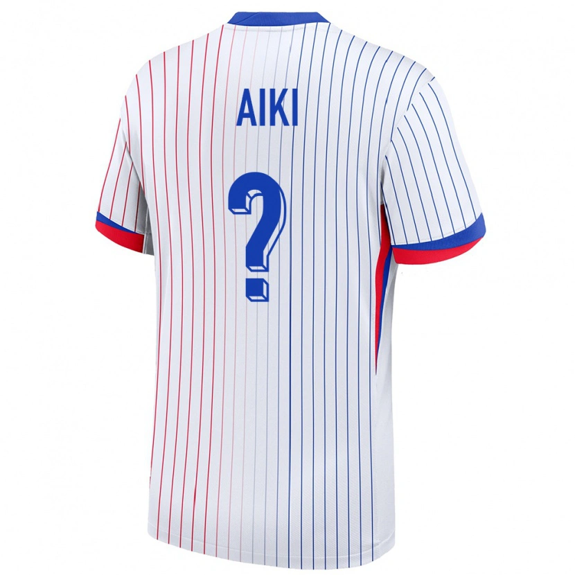Danxen Bambino Maglia Francia Ayman Aiki #0 Bianco Kit Gara Away 24-26 Maglietta