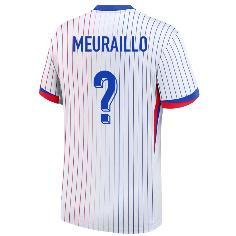 Danxen Bambino Maglia Francia Thâo Mouapa Mwa Meuraillo #0 Bianco Kit Gara Away 24-26 Maglietta