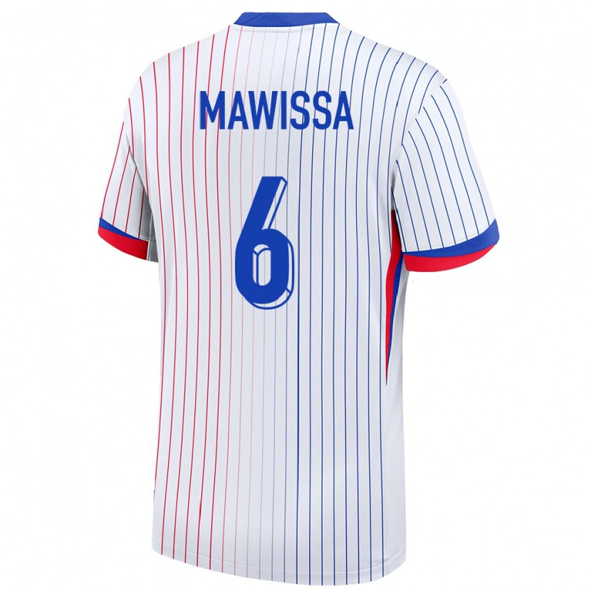 Danxen Bambino Maglia Francia Christian Mawissa #6 Bianco Kit Gara Away 24-26 Maglietta