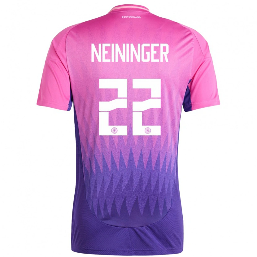 Danxen Bambino Maglia Germania Tim Neininger #22 Rosa Viola Kit Gara Away 24-26 Maglietta