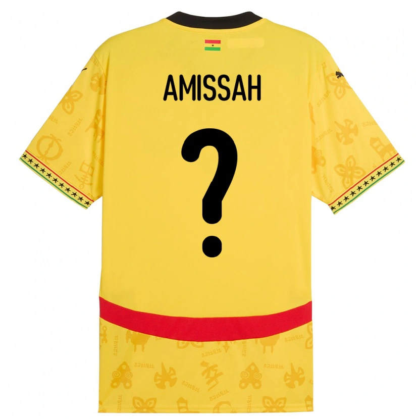 Danxen Bambino Maglia Ghana Jordan Amissah #0 Giallo Kit Gara Away 24-26 Maglietta