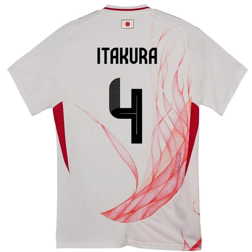 Danxen Bambino Maglia Giappone Ko Itakura #4 Bianco Kit Gara Away 24-26 Maglietta