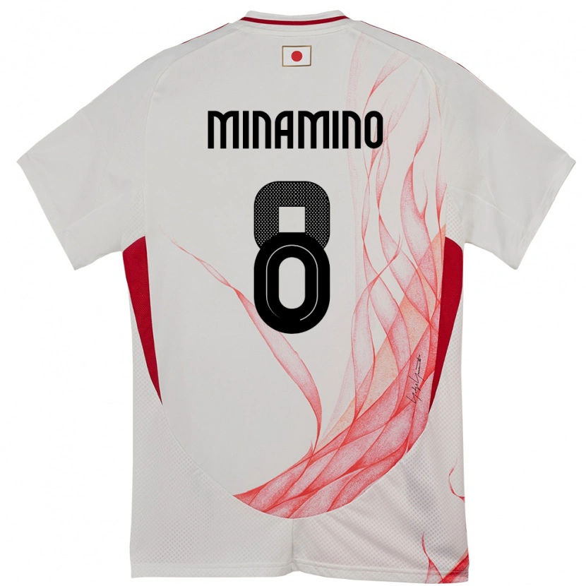 Danxen Bambino Maglia Giappone Takumi Minamino #8 Bianco Kit Gara Away 24-26 Maglietta