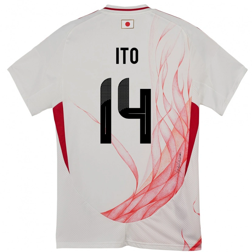 Danxen Bambino Maglia Giappone Junya Ito #14 Bianco Kit Gara Away 24-26 Maglietta