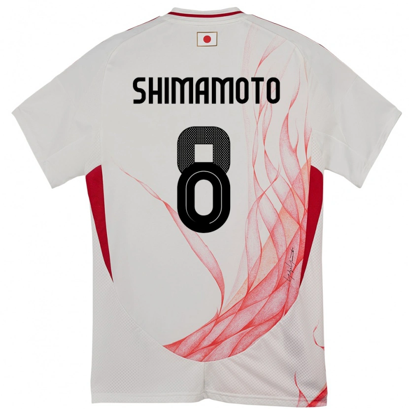 Danxen Bambino Maglia Giappone Yudai Shimamoto #8 Bianco Kit Gara Away 24-26 Maglietta