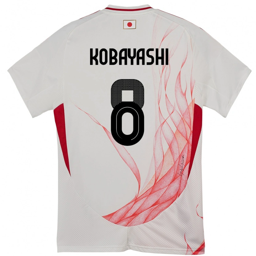 Danxen Bambino Maglia Giappone Shimon Kobayashi #8 Bianco Kit Gara Away 24-26 Maglietta
