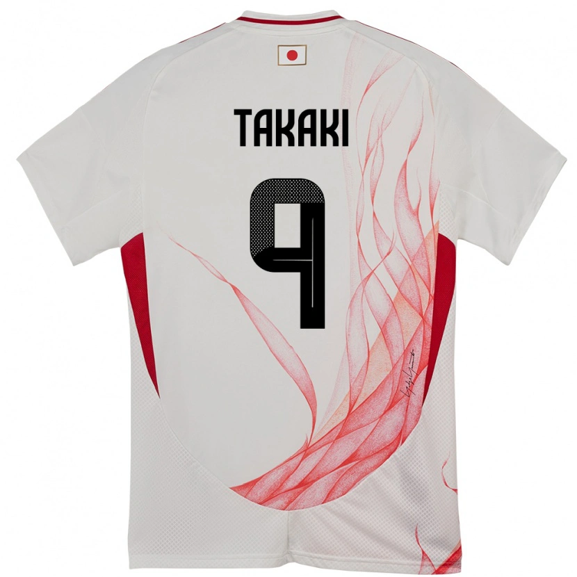 Danxen Bambino Maglia Giappone Eito Takaki #9 Bianco Kit Gara Away 24-26 Maglietta