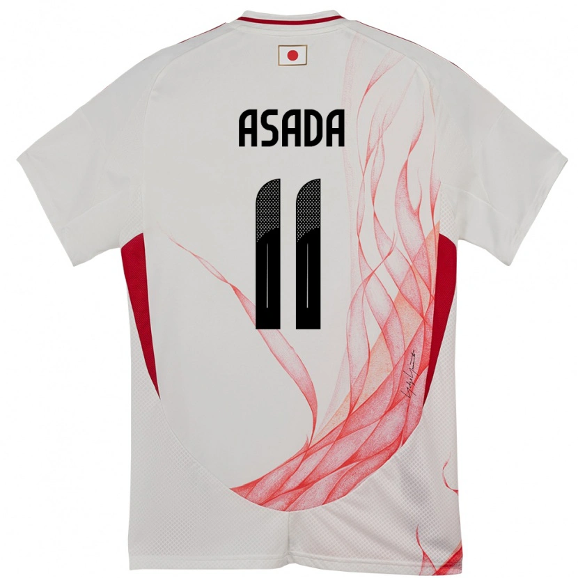Danxen Bambino Maglia Giappone Hiroto Asada #11 Bianco Kit Gara Away 24-26 Maglietta