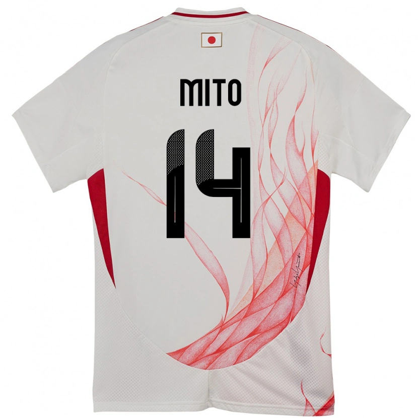 Danxen Bambino Maglia Giappone Shunsuke Mito #14 Bianco Kit Gara Away 24-26 Maglietta