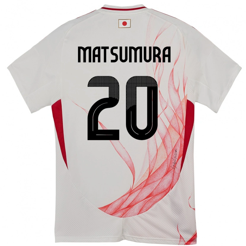 Danxen Bambino Maglia Giappone Yuta Matsumura #20 Bianco Kit Gara Away 24-26 Maglietta